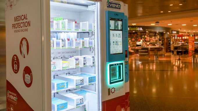 HIA installs vending machines with PPE including face masks and sanitizers