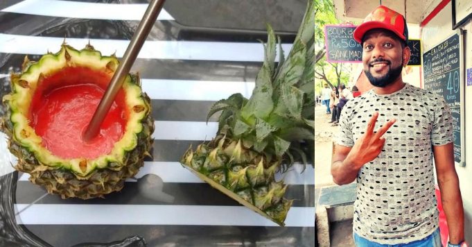 “Eat Raja”-A zero-waste juice shop serves the fruit juices inside the fruit Shell