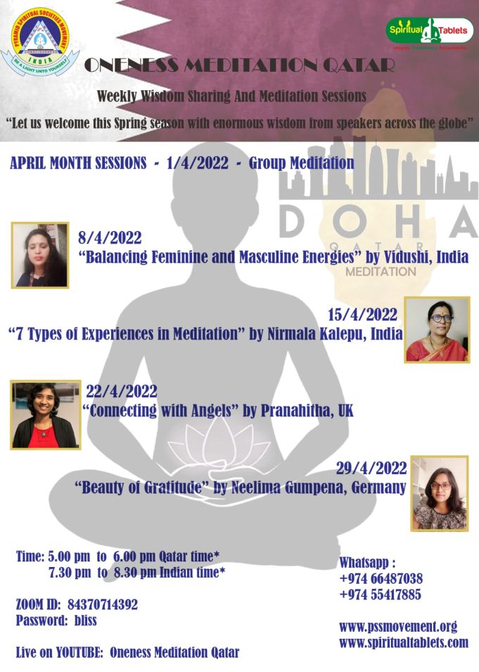 Oneness Meditation Qatar-Group Meditation and Wisdom sharing sessions