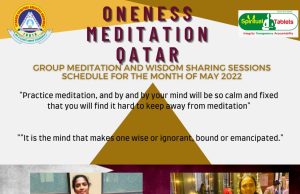 Oneness Meditation Qatar -Group Meditation and Wisdom sharing sessions for the month of May 2022